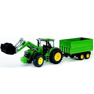 Трактор Bruder John Deere 7930 с погрузчиком и прицепом