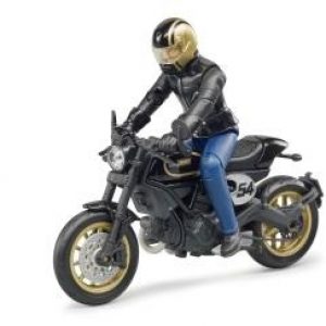 Bruder Мотоцикл с мотоциклистом Scrambler Ducati Cafe Racer