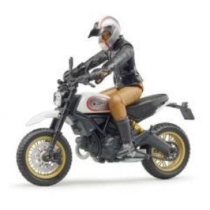 Bruder Мотоцикл с мотоциклистом Scrambler Ducati Desert Sled