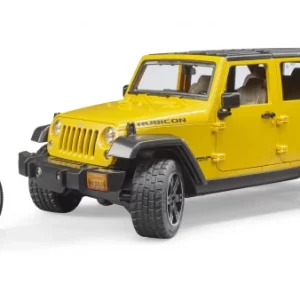 Bruder Внедорожник Wrangler Rubicon Unlimited c велосипедистом и фигуркой